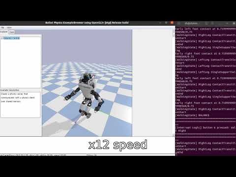 Humanoid walking in Bullet Physics sim
